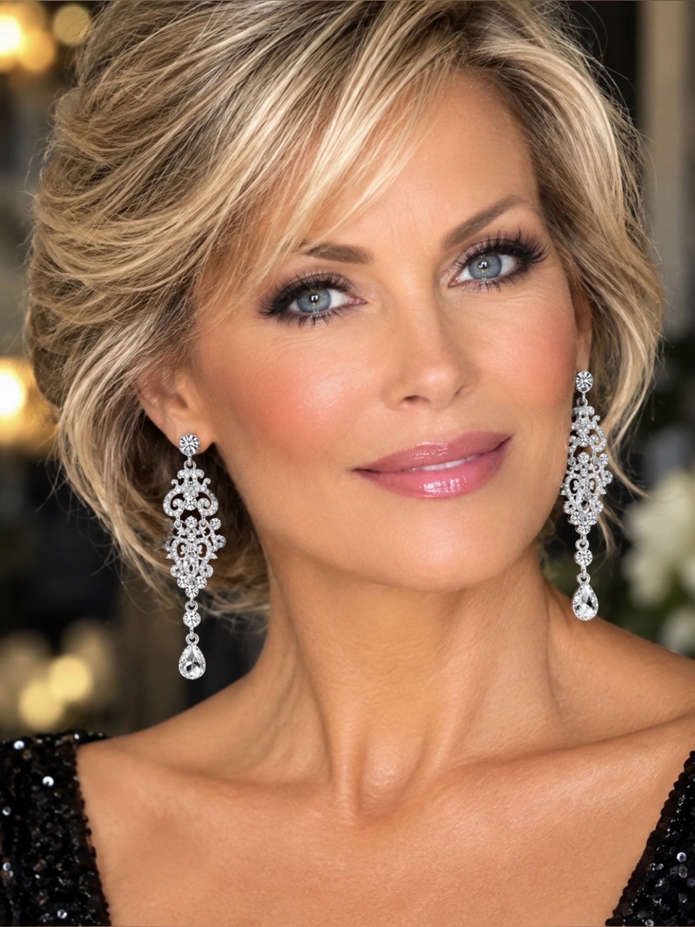 European Mecresh Gala Crystal Earrings